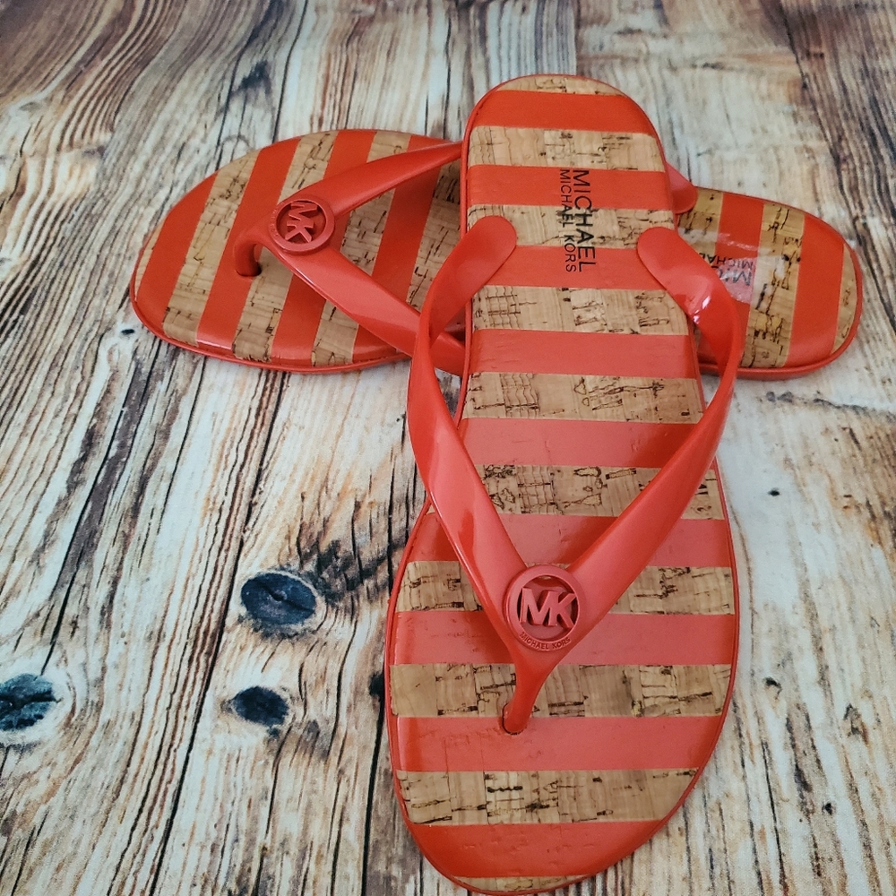 Michael Kors Jet Set Jelly Striped Sandals.